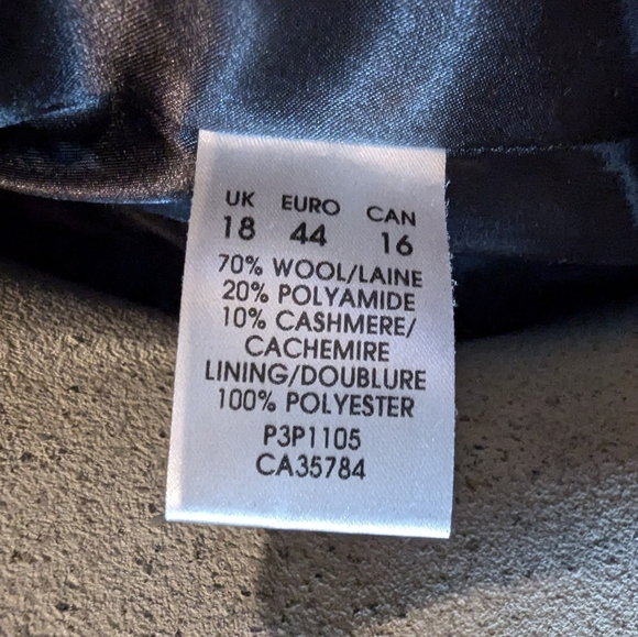 Wool & cashmere double breasted long black maxi coat by Planet London US16 Eu 44 - Picture 8 of 14